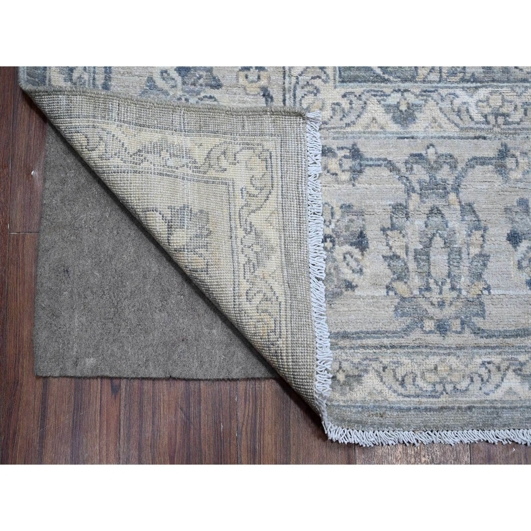 8'9" x 11'6" New Hand Knotted Grey Wool Rectangle Oriental Rug - MOA10288982