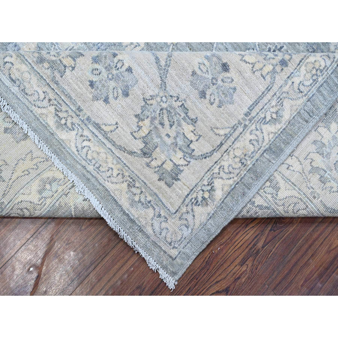 8'9" x 11'6" New Hand Knotted Grey Wool Rectangle Oriental Rug - MOA10288982