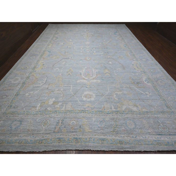 11'9" x 17'4" New Hand Knotted Grey Wool Rectangle Oriental Rug - MOA10288989