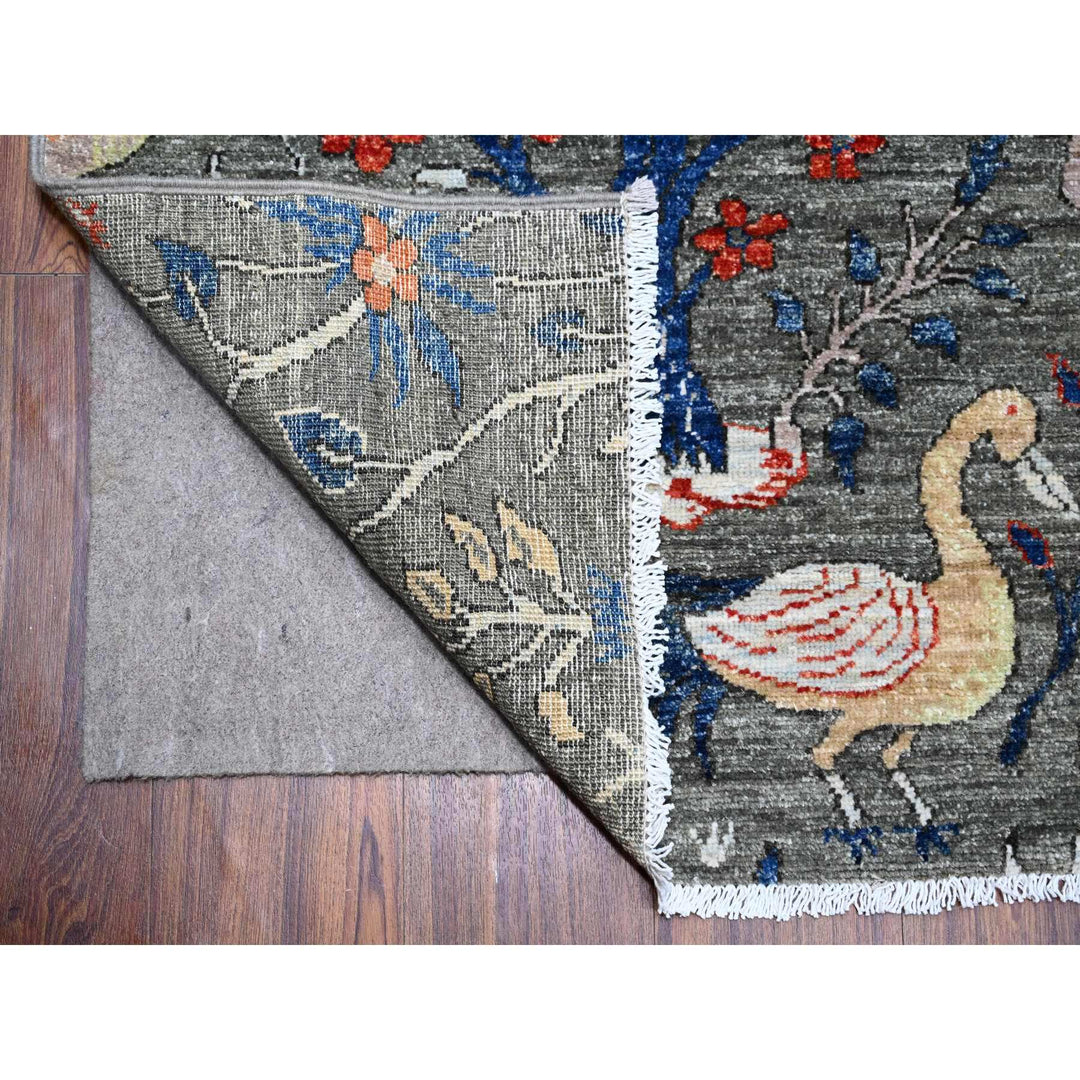 9'6" x 9'9" New Hand Knotted Grey Wool Square Oriental Rug - MOA10288992