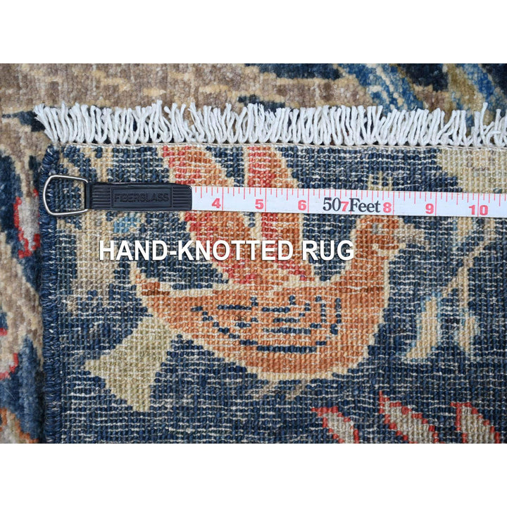 4'0" x 15'1" New Hand Knotted Blue Wool Runner Oriental Rug - MOA10288998