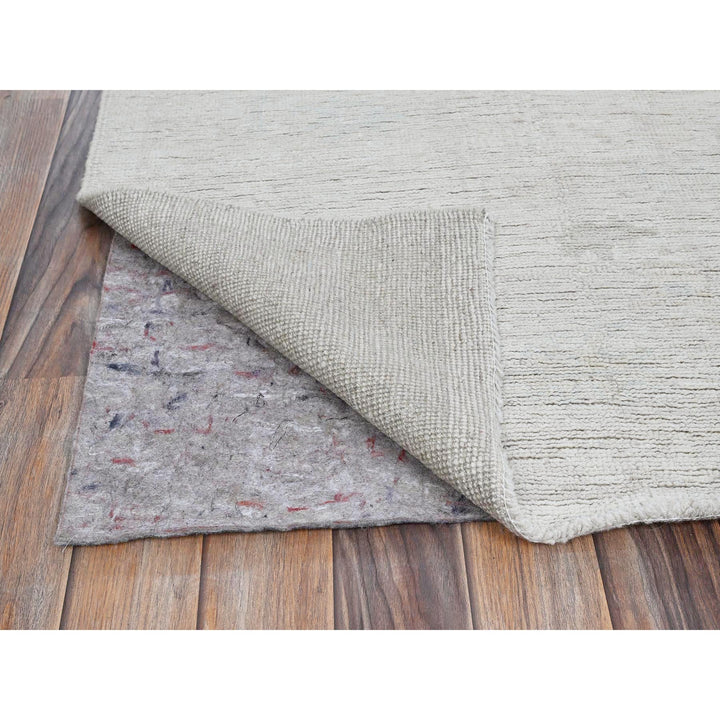 8'0" x 9'11" New Hand Knotted Ivory Wool Rectangle Oriental Rug - MOA102889