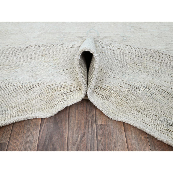 8'0" x 9'11" New Hand Knotted Ivory Wool Rectangle Oriental Rug - MOA102889