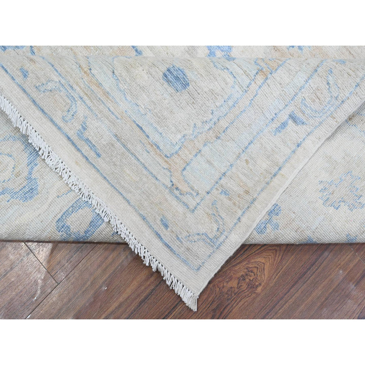 9'10" x 12'4" New Hand Knotted Ivory Wool Rectangle Oriental Rug - MOA10289002