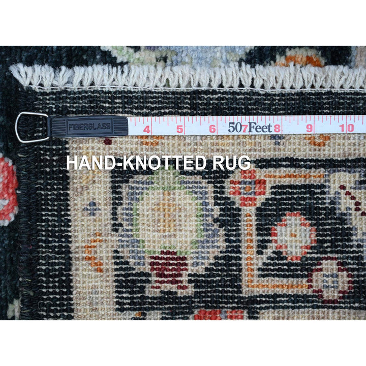 2'8" x 12'5" New Hand Knotted Black Wool Runner Oriental Rug - MOA10289024