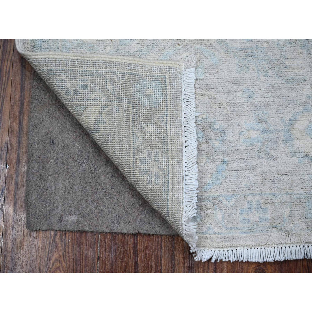 1'9" x 3'0" New Hand Knotted Grey Wool Rectangle Oriental Rug - MOA10289037