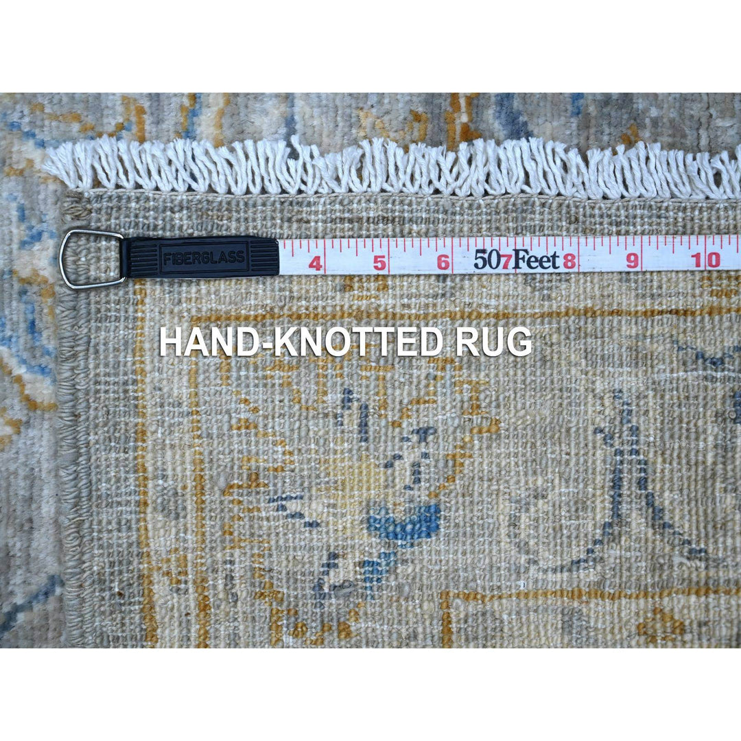 3'0" x 7'8" New Hand Knotted Grey Wool Runner Oriental Rug - MOA10289040