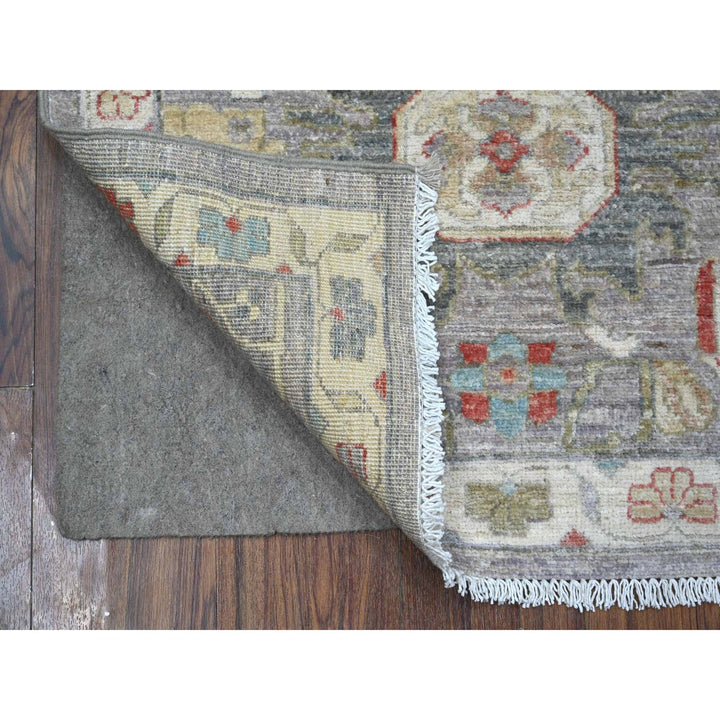 2'6" x 7'10" New Hand Knotted Grey Wool Runner Oriental Rug - MOA10289043