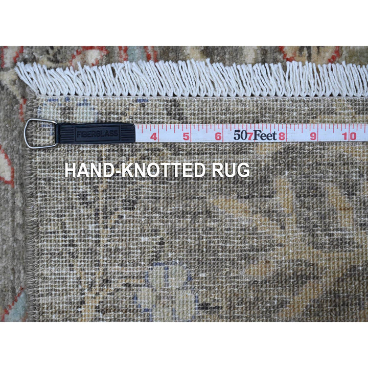 2'7" x 7'10" New Hand Knotted Grey Wool Runner Oriental Rug - MOA10289047