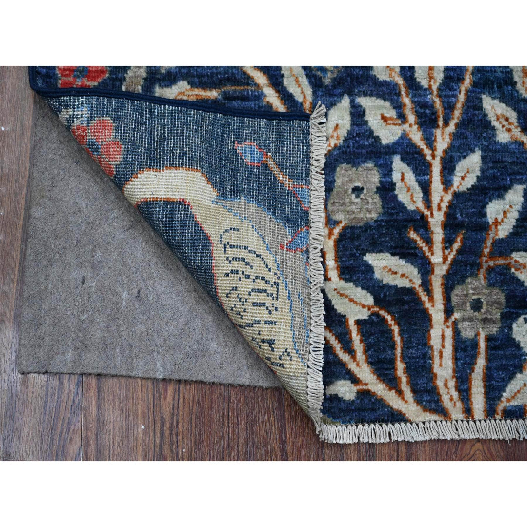 2'4" x 5'10" New Hand Knotted Blue Wool Runner Oriental Rug - MOA10289051