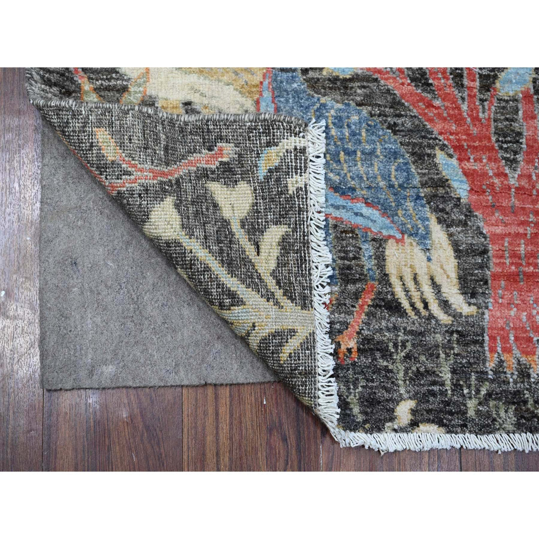 2'6" x 12'0" New Hand Knotted Grey Wool Runner Oriental Rug - MOA10289066