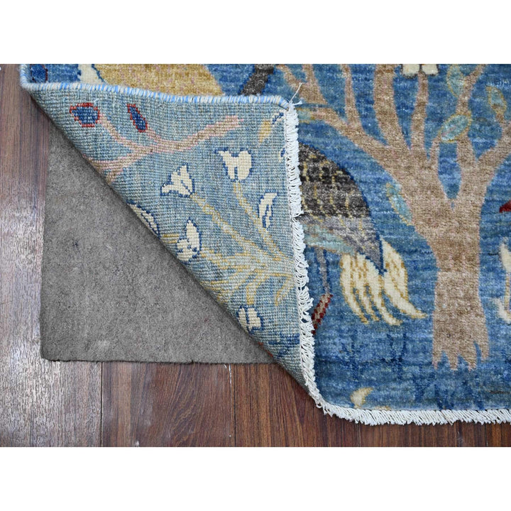 2'6" x 9'9" New Hand Knotted Blue Wool Runner Oriental Rug - MOA10289067