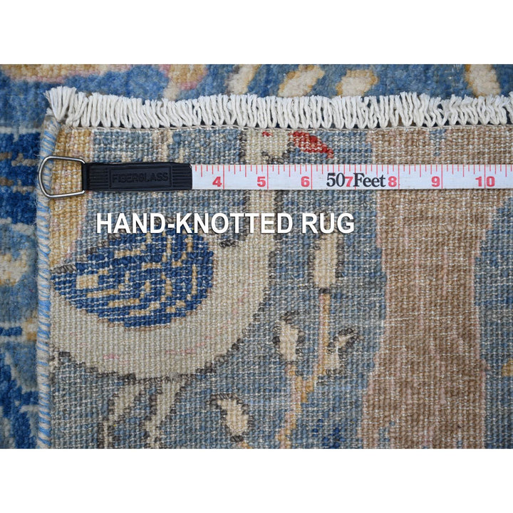 2'6" x 9'9" New Hand Knotted Blue Wool Runner Oriental Rug - MOA10289067