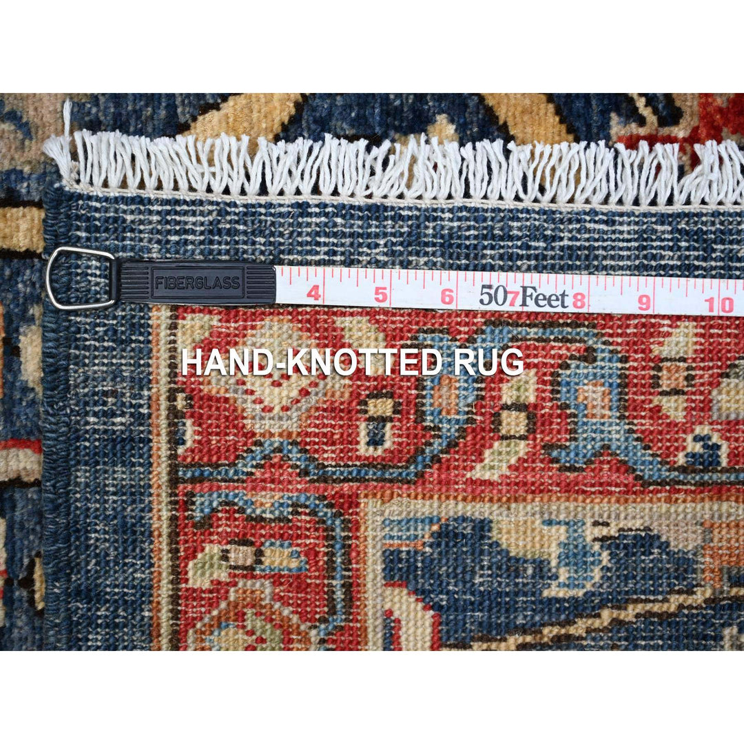 3'2" x 19'5" New Hand Knotted Blue Wool Runner Oriental Rug - MOA10289077