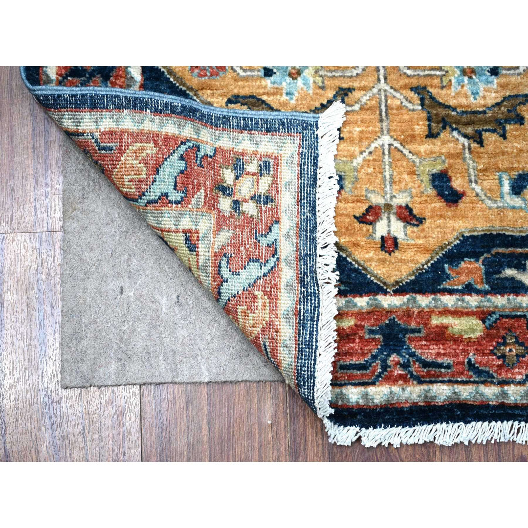 2'6" x 5'11" New Hand Knotted Blue Wool Runner Oriental Rug - MOA10289078