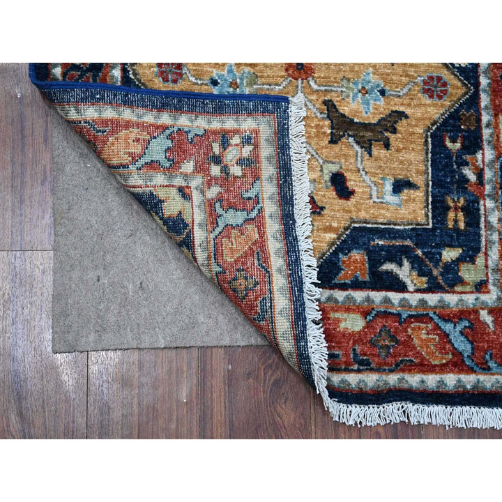 2'6" x 8'1" New Hand Knotted Blue Wool Runner Oriental Rug - MOA10289080