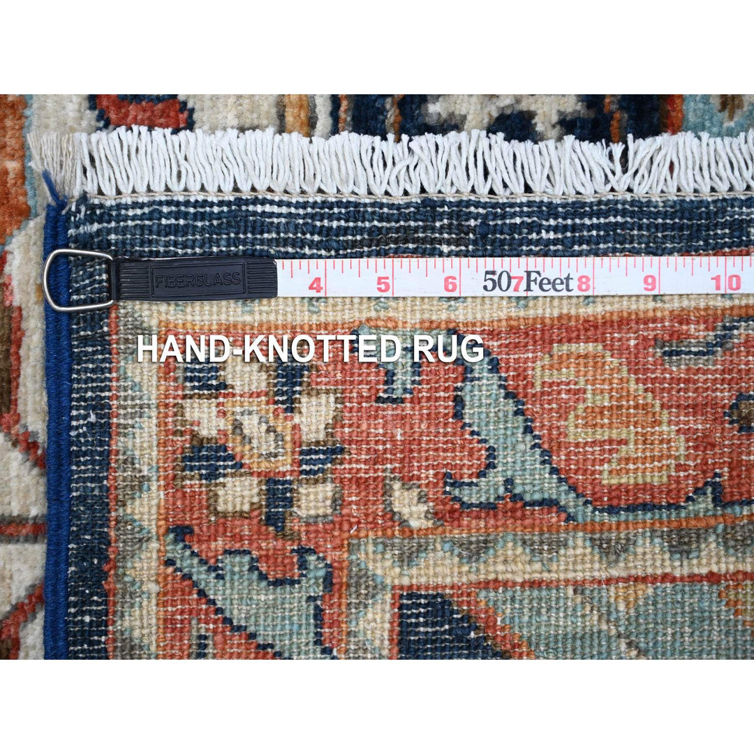 2'6" x 8'1" New Hand Knotted Blue Wool Runner Oriental Rug - MOA10289080