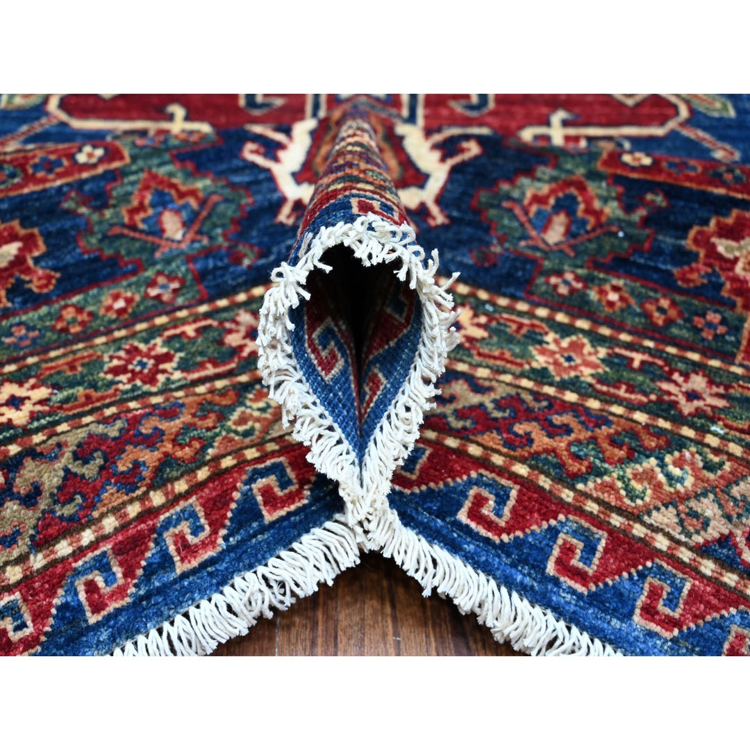 9'8" x 13'7" New Hand Knotted Blue Wool Rectangle Oriental Rug - MOA10289081