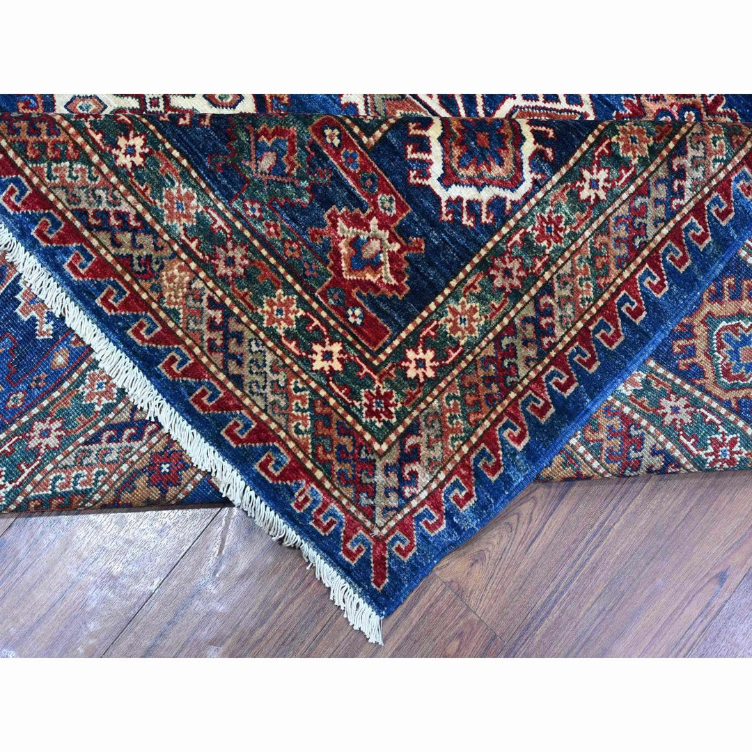 9'8" x 13'7" New Hand Knotted Blue Wool Rectangle Oriental Rug - MOA10289081