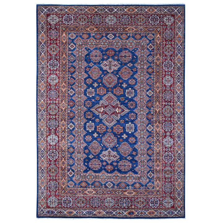 8'9" x 12'6" New Hand Knotted Blue Wool Rectangle Oriental Rug - MOA10289083