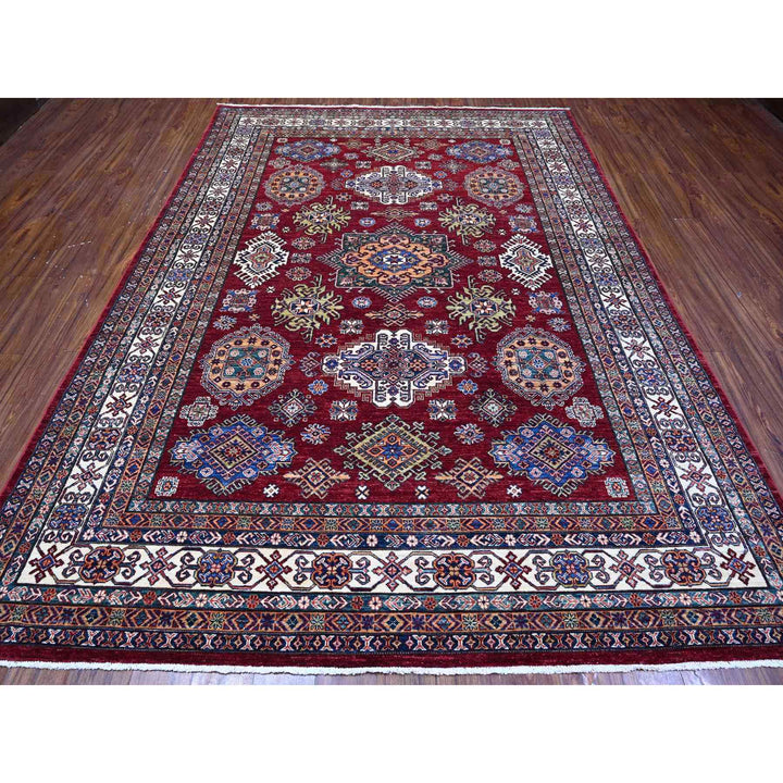 7'10" x 10'8" New Hand Knotted Red Wool Rectangle Oriental Rug - MOA10289088