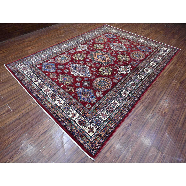 7'10" x 10'8" New Hand Knotted Red Wool Rectangle Oriental Rug - MOA10289088