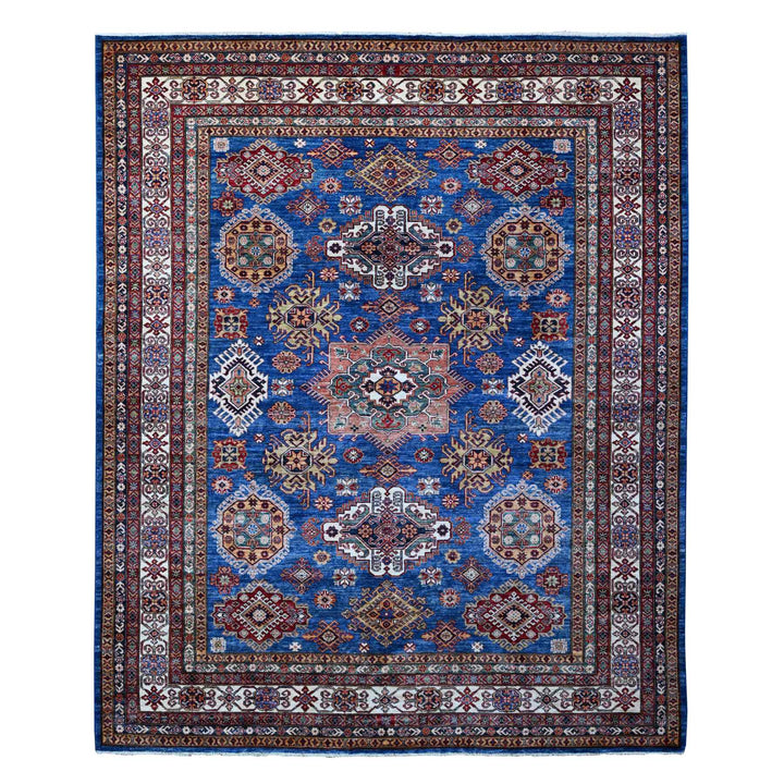 8'2" x 9'10" New Hand Knotted Blue Wool Rectangle Oriental Rug - MOA10289090