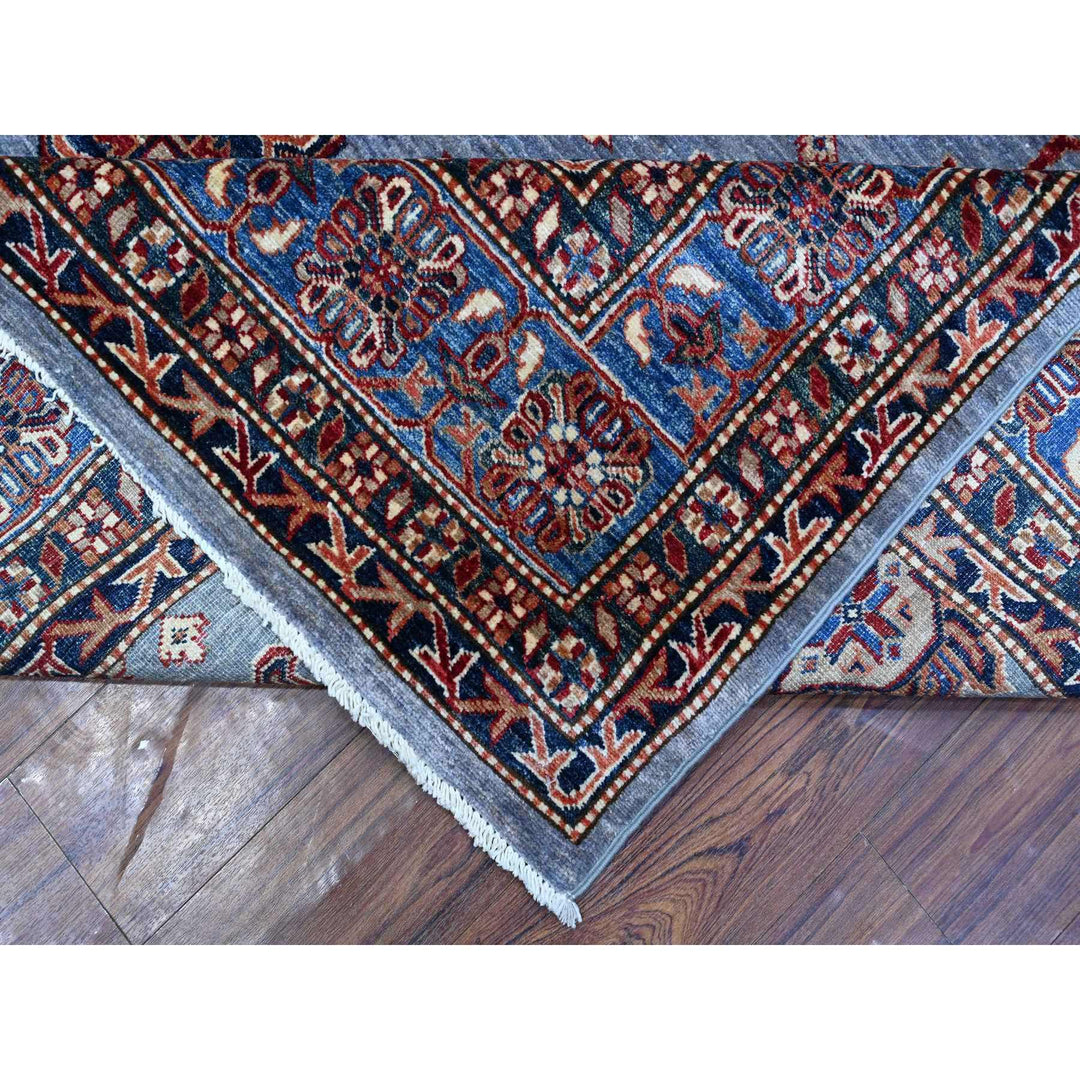 7'11" x 9'11" New Hand Knotted Blue Wool Rectangle Oriental Rug - MOA10289091