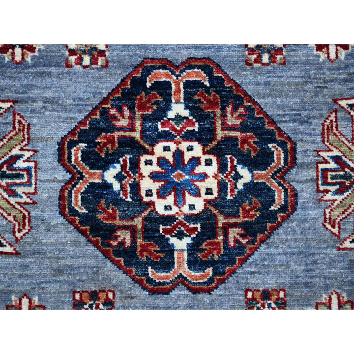 7'11" x 9'11" New Hand Knotted Blue Wool Rectangle Oriental Rug - MOA10289091