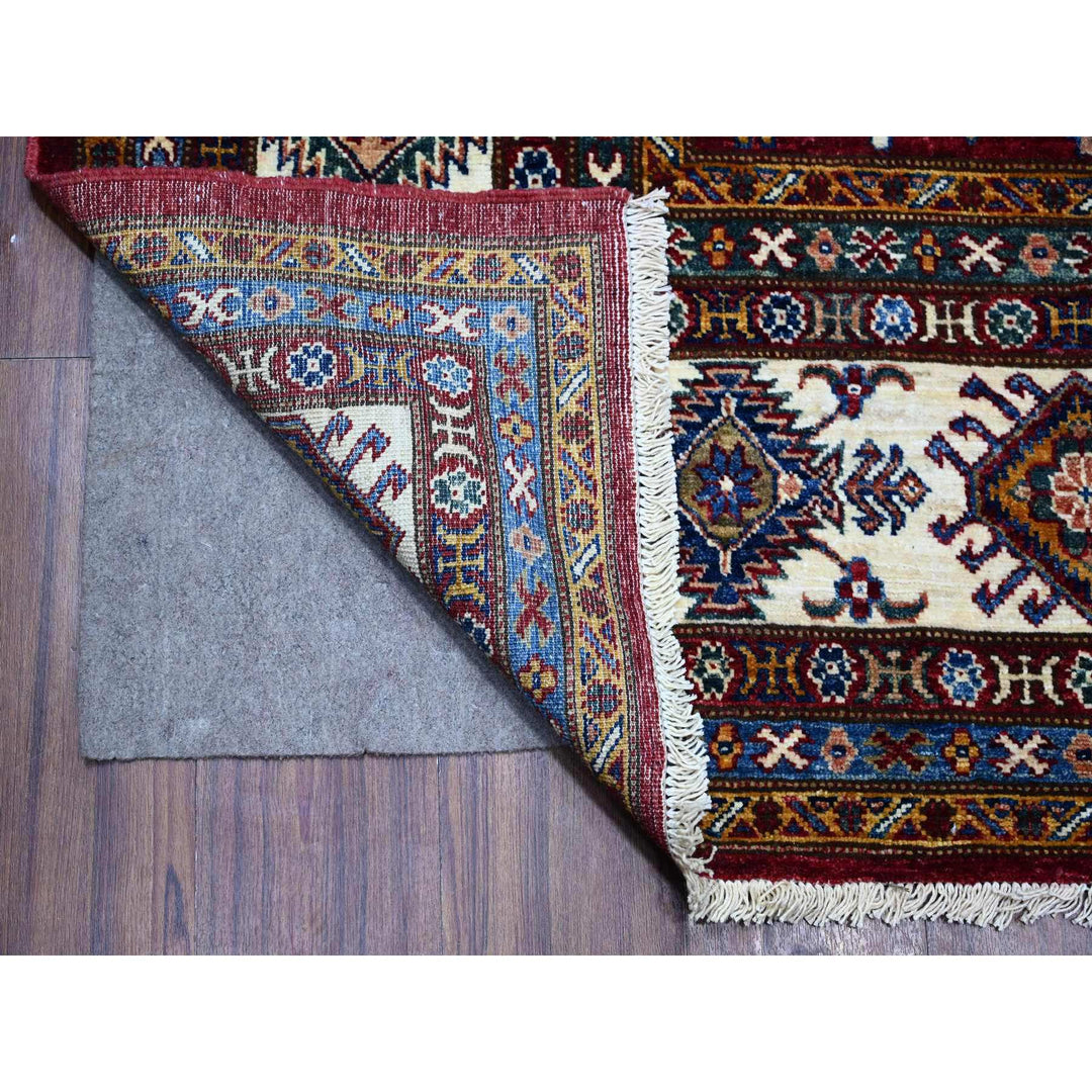 8'1" x 10'3" New Hand Knotted Red Cotton Rectangle Oriental Rug - MOA10289092