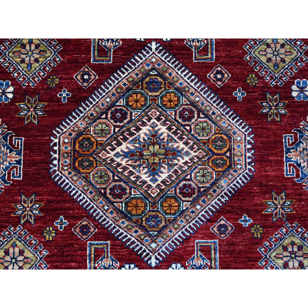 8'1" x 10'3" New Hand Knotted Red Cotton Rectangle Oriental Rug - MOA10289092