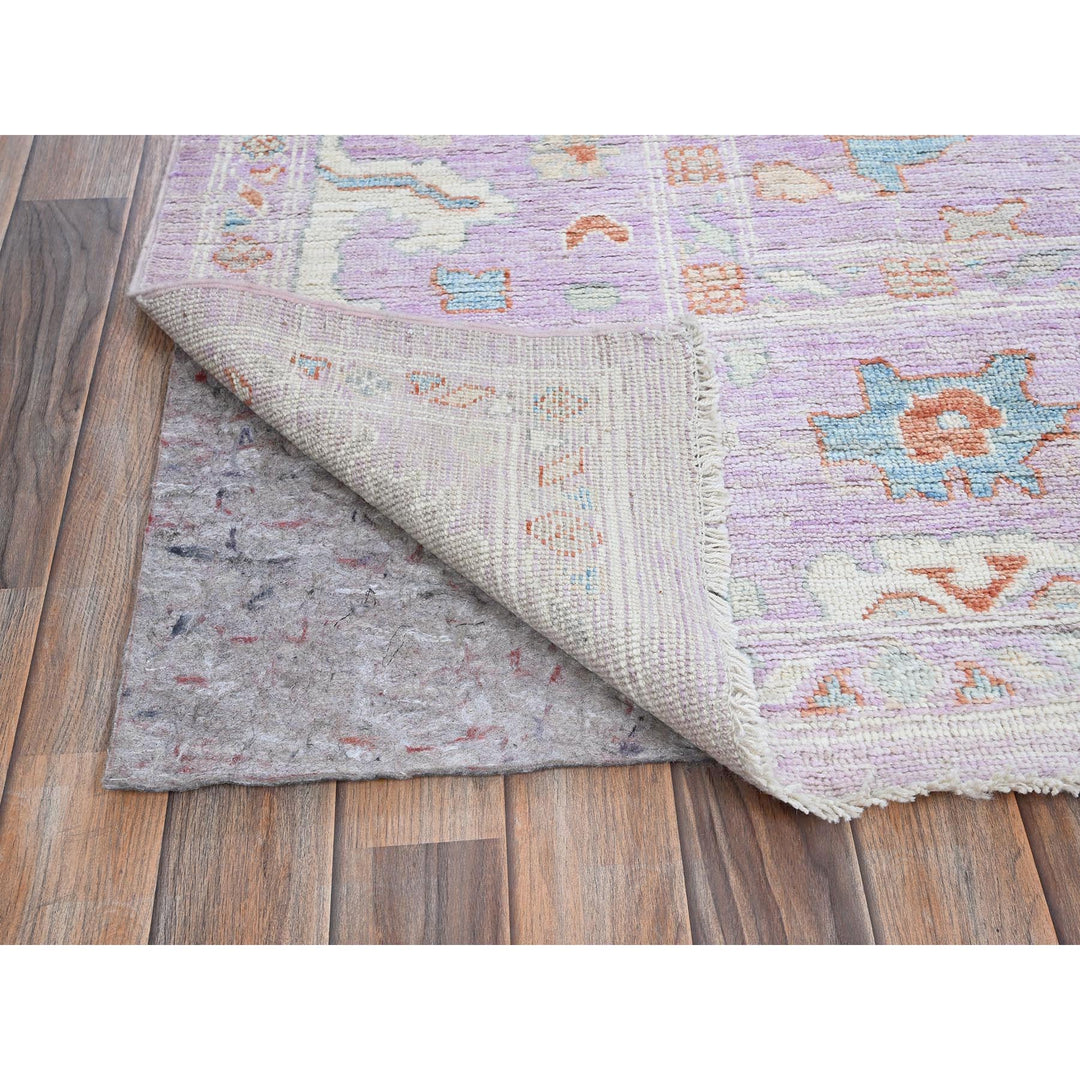 7'11" x 9'11" New Hand Knotted Purple Wool Rectangle Oriental Rug - MOA102890