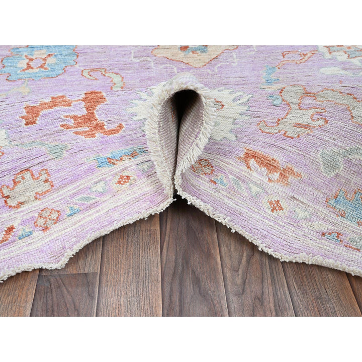 7'11" x 9'11" New Hand Knotted Purple Wool Rectangle Oriental Rug - MOA102890