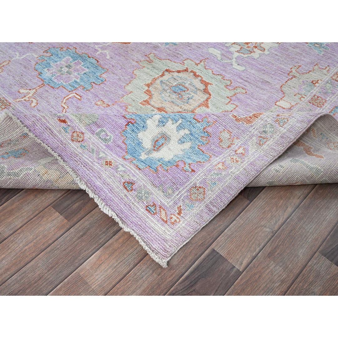 7'11" x 9'11" New Hand Knotted Purple Wool Rectangle Oriental Rug - MOA102890