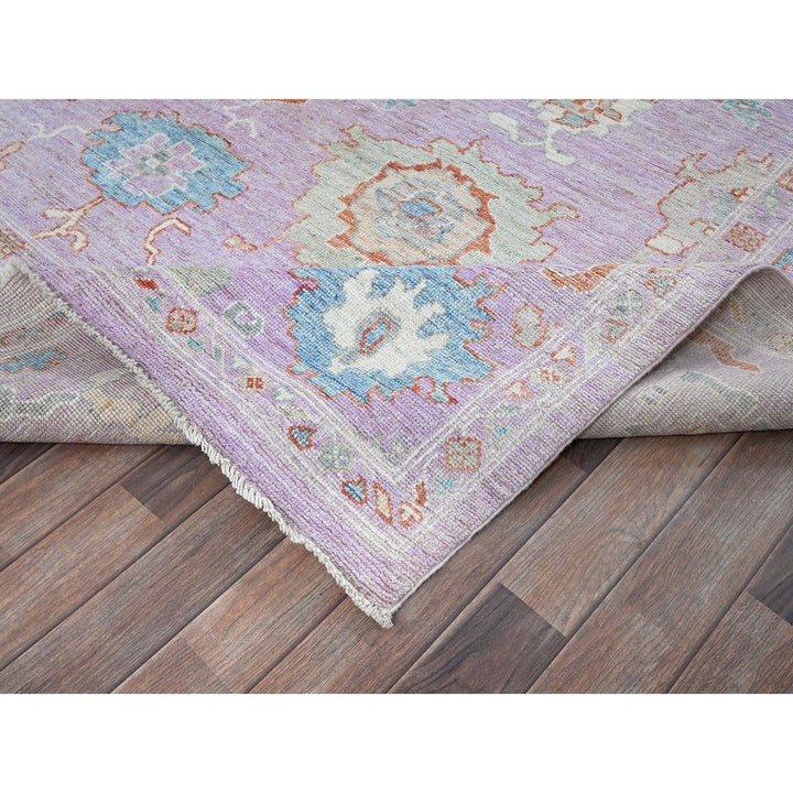 7'11" x 9'11" New Hand Knotted Purple Wool Rectangle Oriental Rug - MOA102890