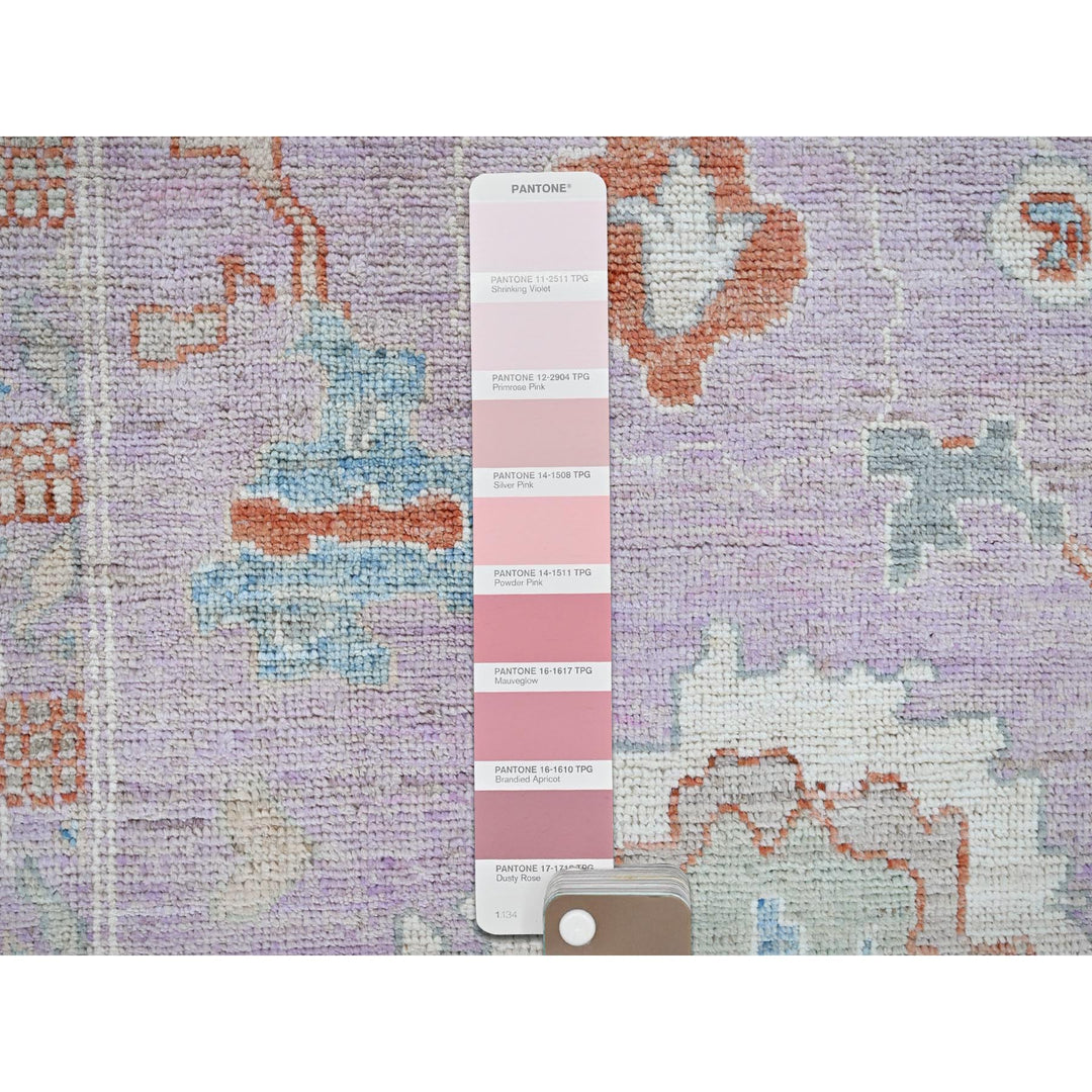 7'11" x 9'11" New Hand Knotted Purple Wool Rectangle Oriental Rug - MOA102890