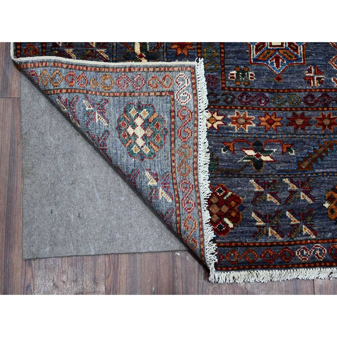 9'0" x 11'11" New Hand Knotted Grey Wool Rectangle Oriental Rug - MOA10289102