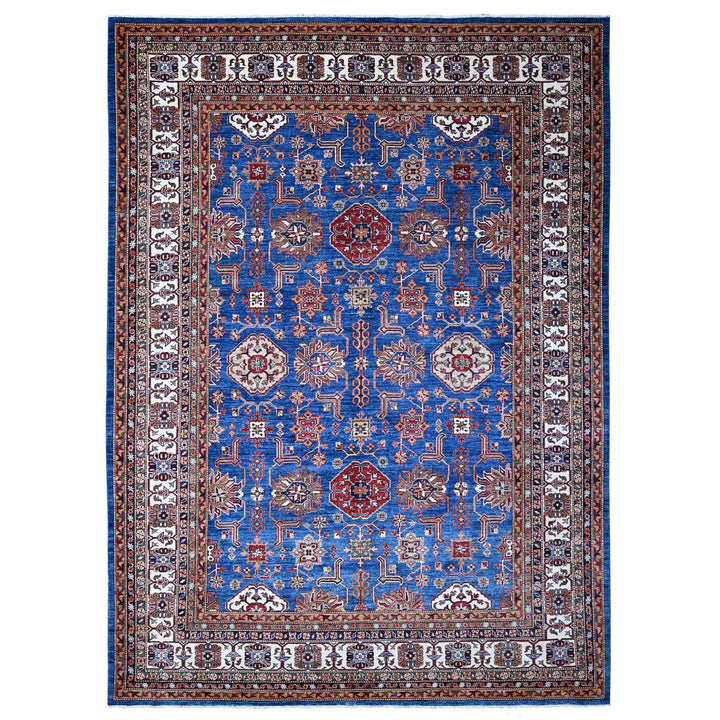 9'10" x 13'5" New Hand Knotted Blue Wool Rectangle Oriental Rug - MOA10289105