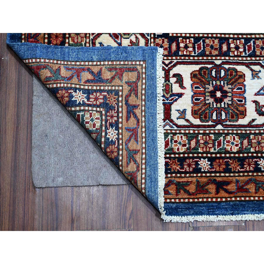 9'10" x 13'5" New Hand Knotted Blue Wool Rectangle Oriental Rug - MOA10289105