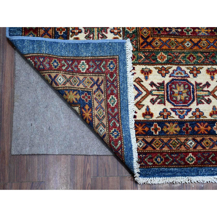 9'9" x 12'11" New Hand Knotted Blue Wool Rectangle Oriental Rug - MOA10289106