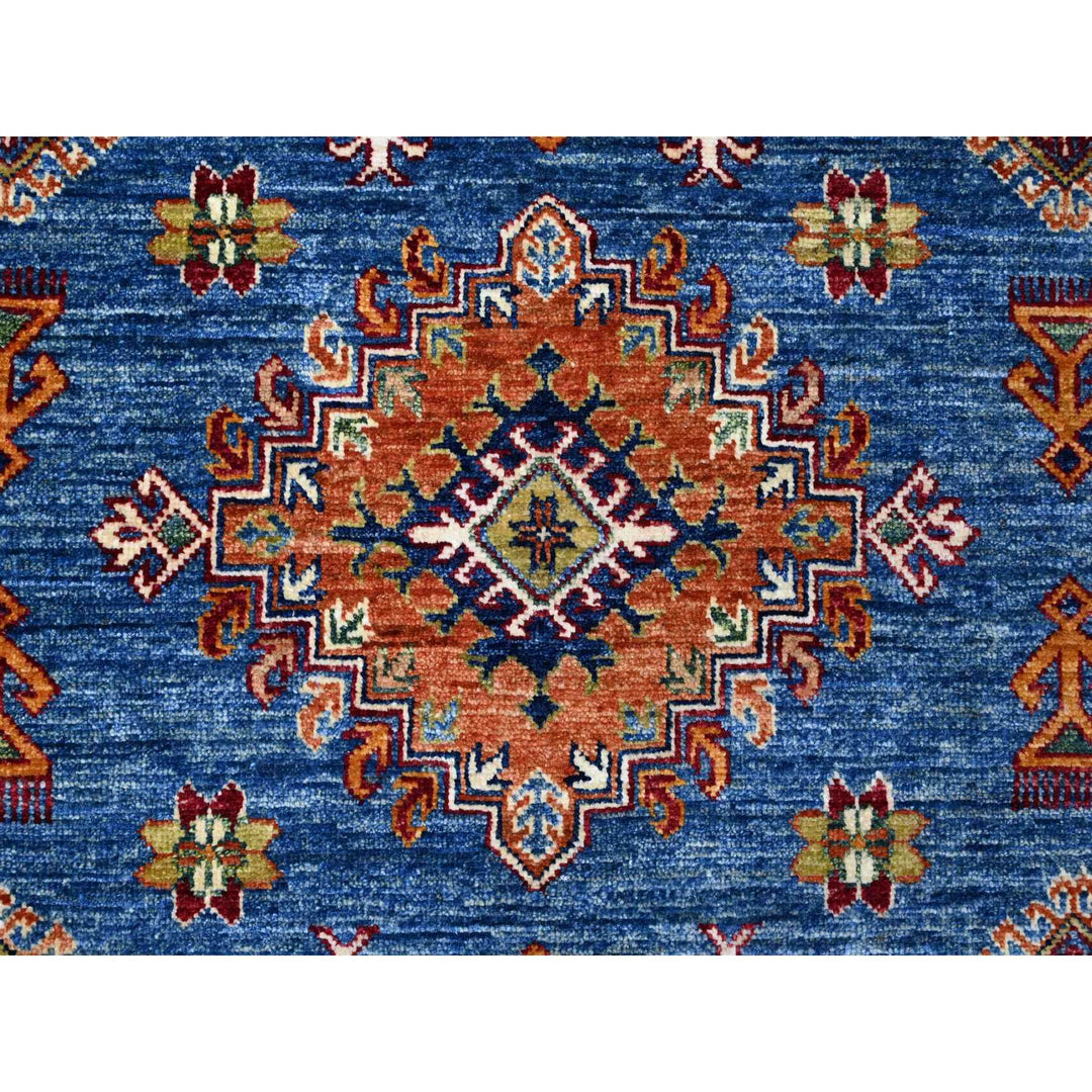 9'9" x 12'11" New Hand Knotted Blue Wool Rectangle Oriental Rug - MOA10289106