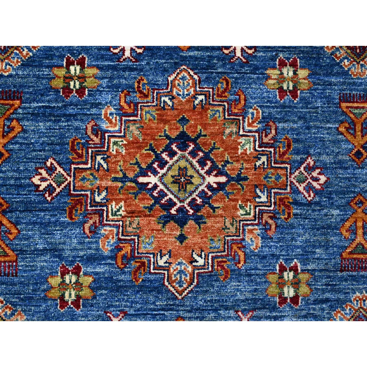 9'9" x 12'11" New Hand Knotted Blue Wool Rectangle Oriental Rug - MOA10289106