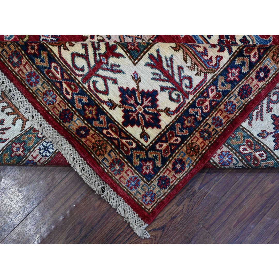 7'9" x 9'9" New Hand Knotted Red Wool Rectangle Oriental Rug - MOA10289110