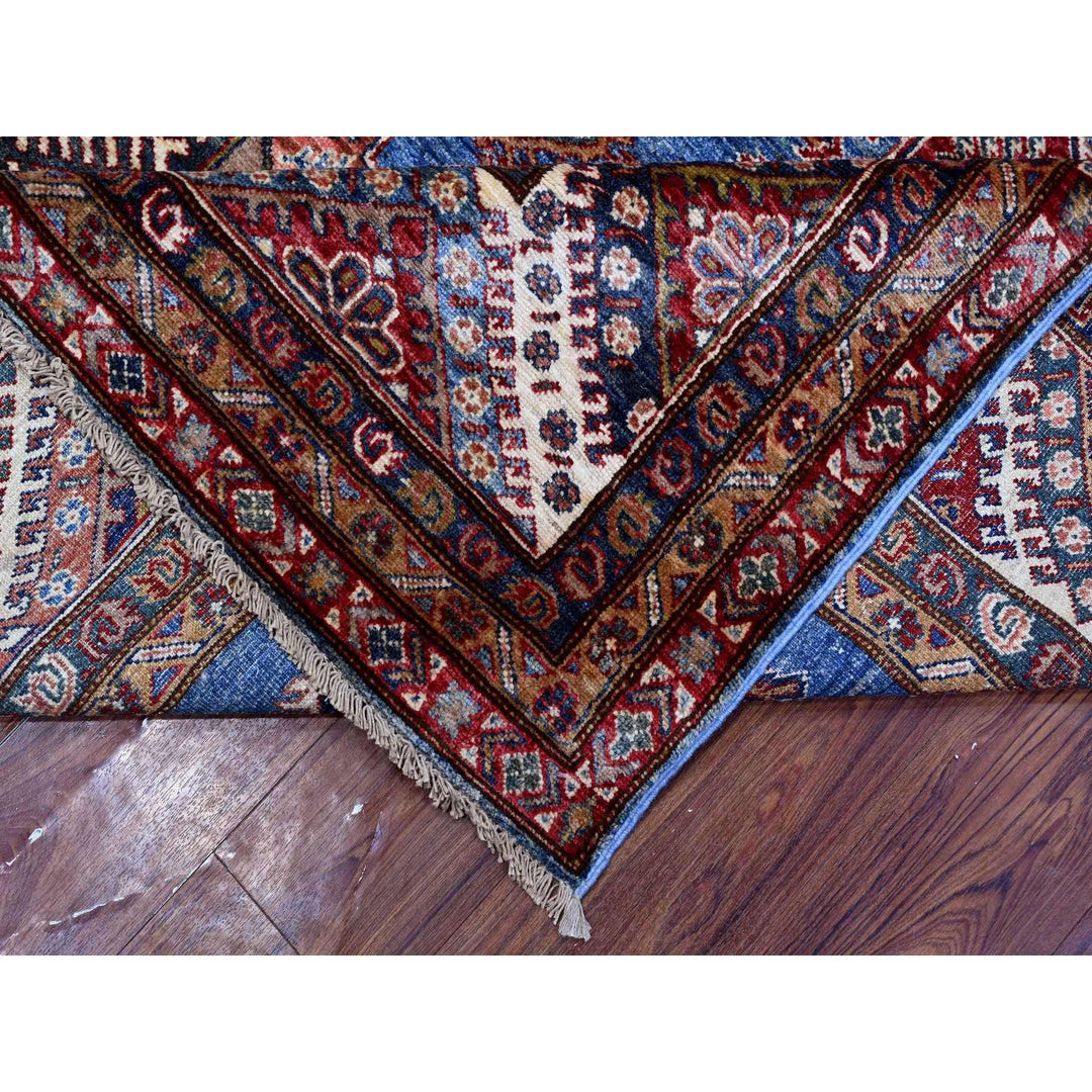 7'10" x 9'11" New Hand Knotted Blue Wool Rectangle Oriental Rug - MOA10289112