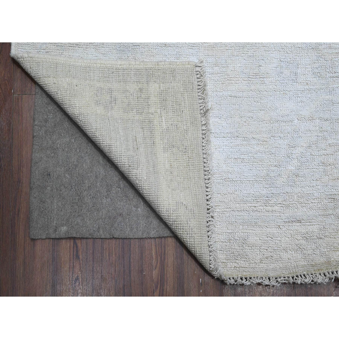 8'9" x 11'9" New Hand Knotted Grey Wool Rectangle Oriental Rug - MOA10289113