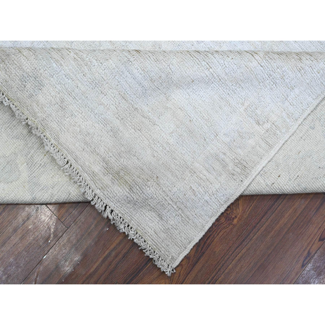 8'9" x 11'9" New Hand Knotted Grey Wool Rectangle Oriental Rug - MOA10289113