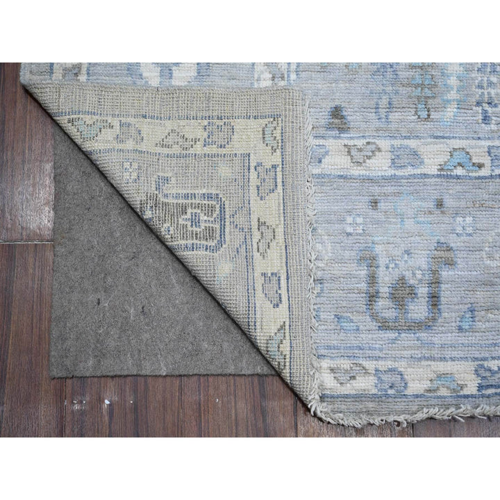 6'3" x 8'10" New Hand Knotted Grey Wool Rectangle Oriental Rug - MOA10289122