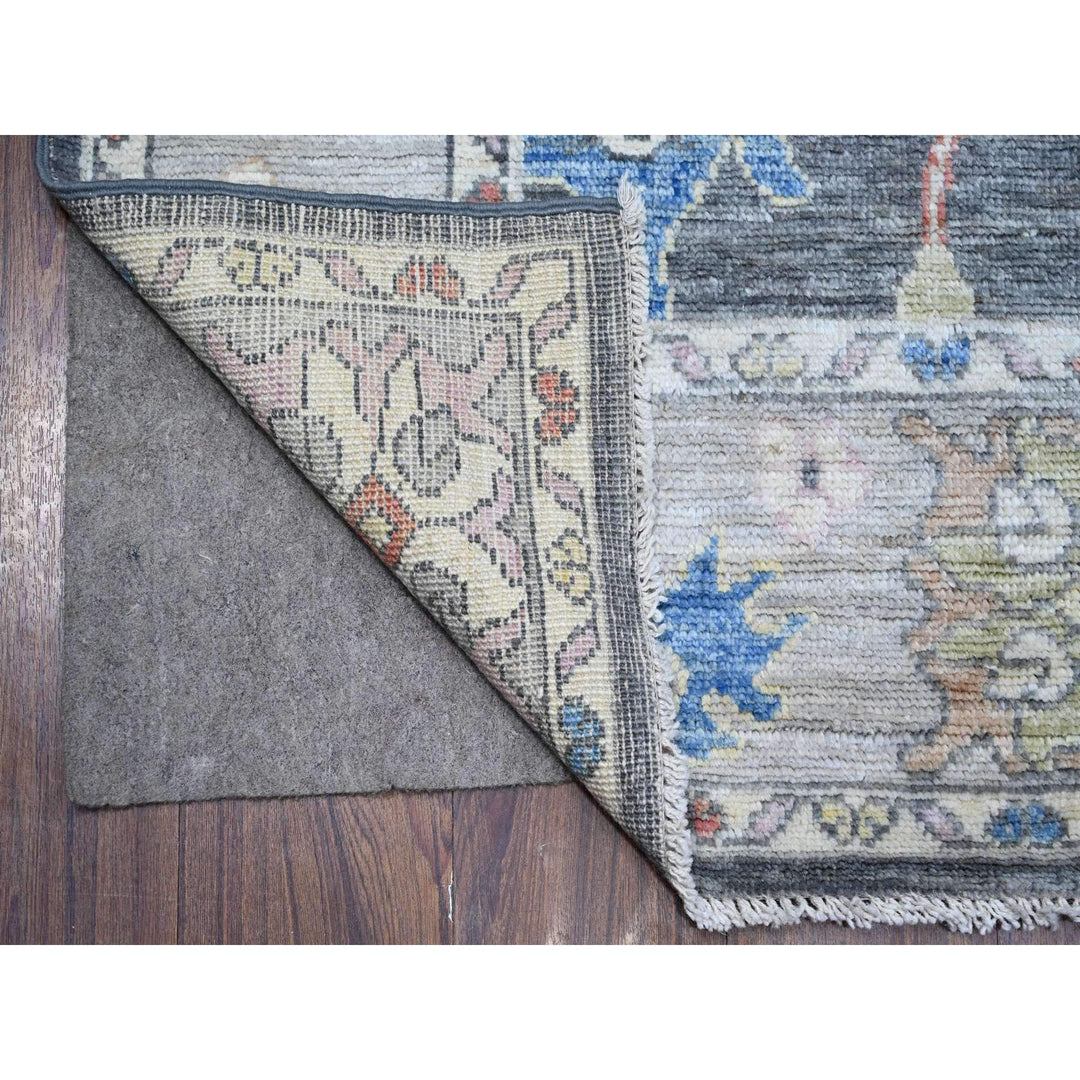 5'11" x 8'8" New Hand Knotted Grey Wool Rectangle Oriental Rug - MOA10289124