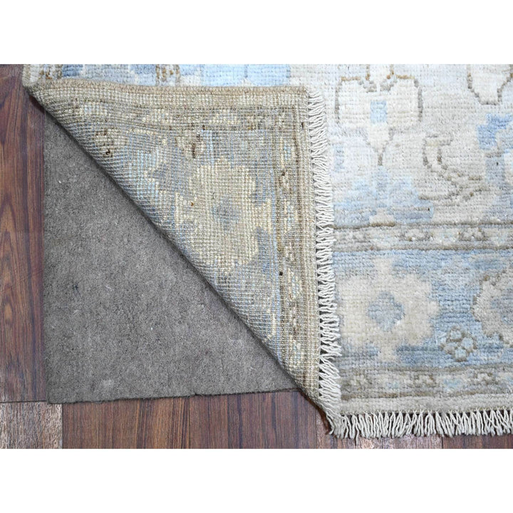 2'11" x 19'5" New Hand Knotted Blue Wool Runner Oriental Rug - MOA10289137