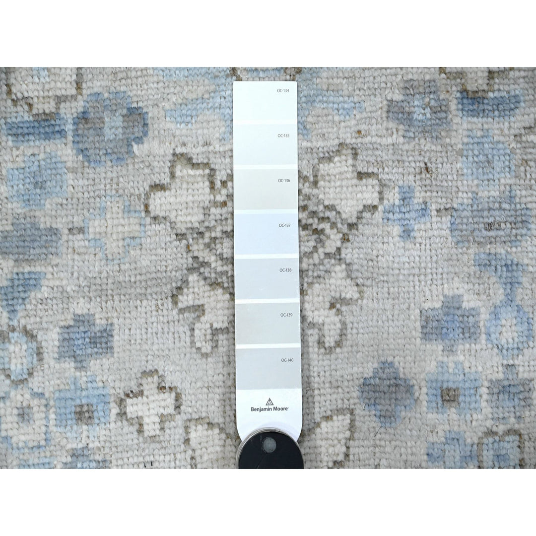 2'11" x 19'5" New Hand Knotted Blue Wool Runner Oriental Rug - MOA10289137